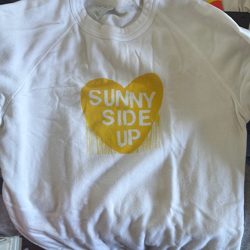 Sunny Side Up White and Yellow Sweatshirt